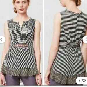 One September for Anthropologie Striped Tank Top, Size Medium
